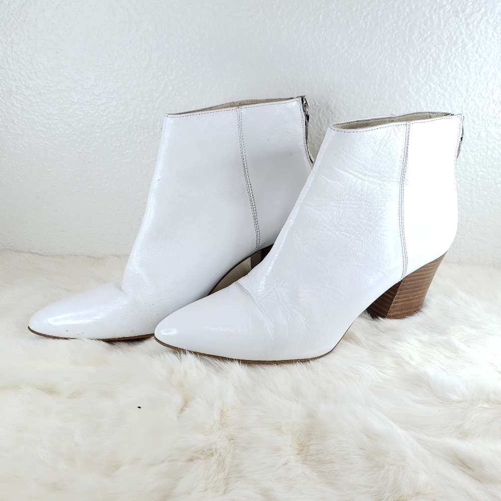 Zara White Heeled Ankle Booties Size 41 / 10